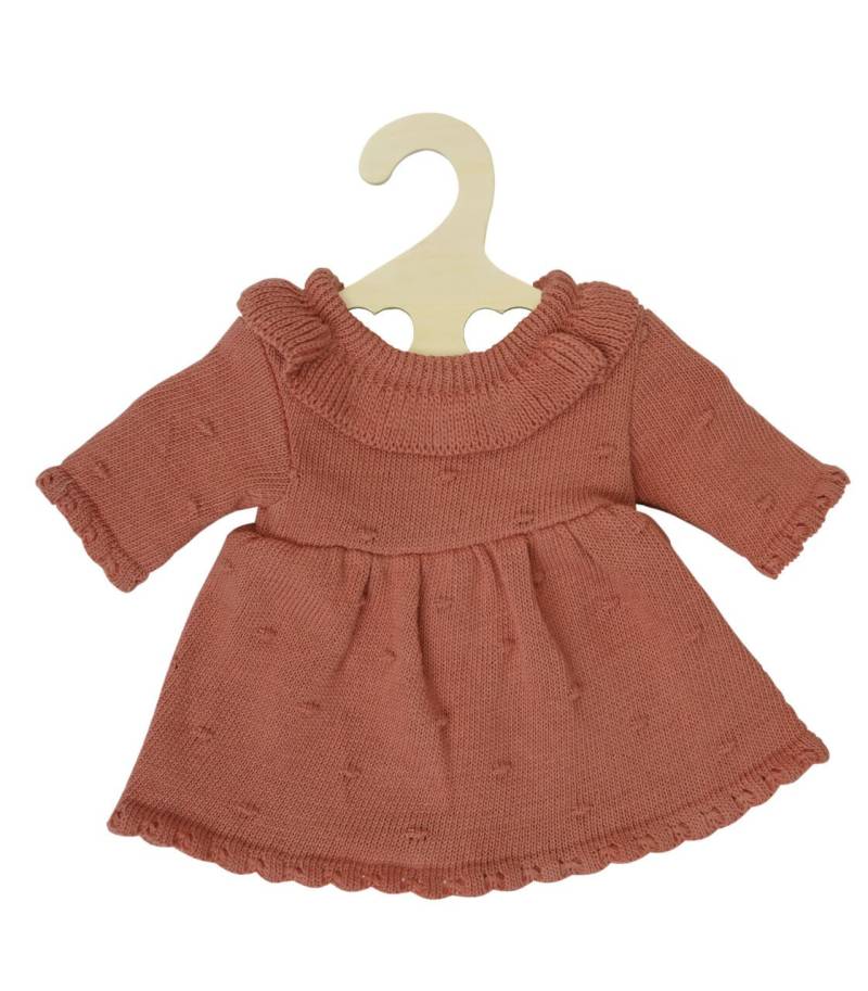 Öko Strickkleid für Puppen, pfirsich, 28-35 von Heless