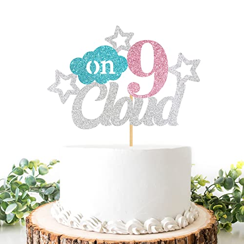 Helewilk On Cloud 9 Cake Topper, Girls 9th Birthday Party Dekoration, 9th Anniversary Party Cake Decor von Helewilk