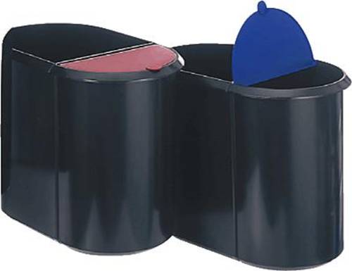 Helit H6103993 Papierkorb 29l Kunststoff Schwarz, Blau 1St. von Helit