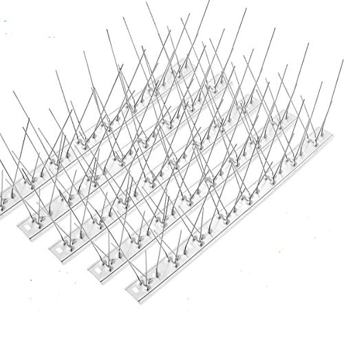 HellDoler Edelstahl Taubenabwehr Spikes,20 Packungen ca 6,5m Abdeckung - Edelstahl-Vogelspikes für Zaunvogelabwehrsysteme für Veranda von HellDoler