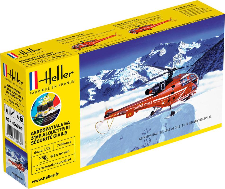 Alouette III Securite Civile - Starter Kit von Heller