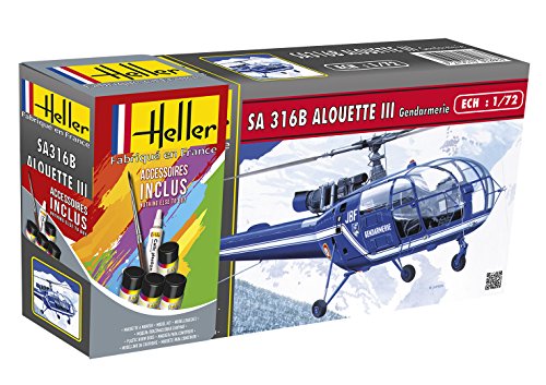 Heller 56286 SA Alouette III Gendarmerie Modellbausatz, grau von Heller