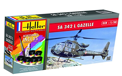 Heller 56486 SA 342 Gazelle Modellbausatz, grau von Heller