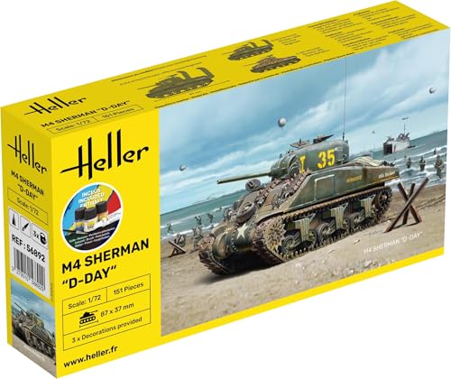 Heller 56892 M4 Sherman D-Day Modellbausatz, grau von Heller