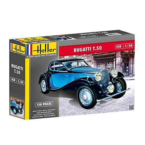 Heller 80706 Bugatti T 50 Modellbausatz, blau, schwarz von Heller