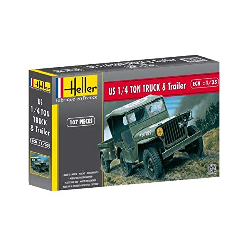 Heller 81105 - 1:35 Jeep Willis & Trailer - Neu von heller