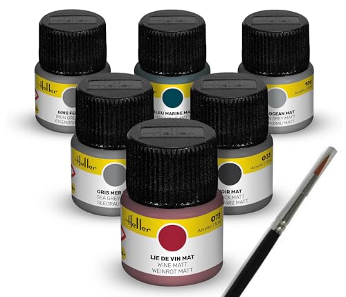 Heller 9405 Colour Set Navy Acrylic 6 x 12 ml + Brush von Heller