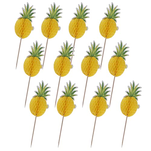 Hellery 12er Pack Ananas Cupcakes Toppers Food Picks Tropische Cupcake Dekoration von Hellery