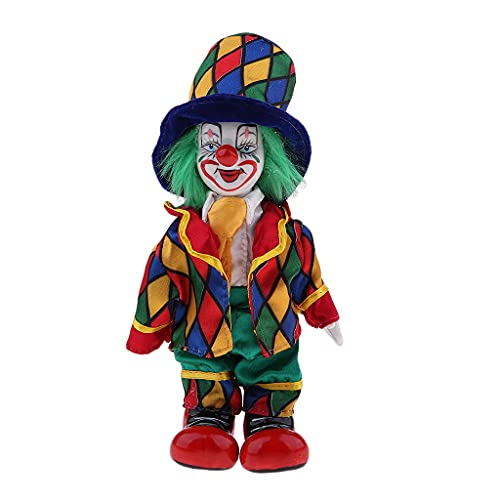 Hellery 7Inch Vintage Clown SpielzeugSpielzeugpuppe Kann & Stehend, Handgemalte SpielzeugSpielzeugpuppe Display Dekoration, Valentin Geschenk von Hellery