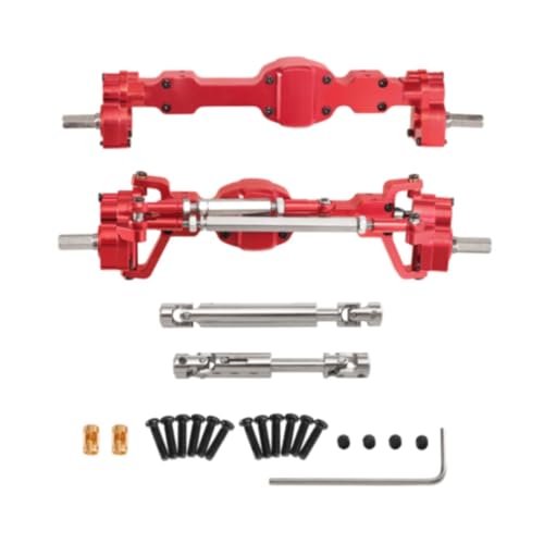 Hellery Achse 1/10 RC Auto Vorder Und Hinterachse Set Ersatzteil Metall Vorderachse Hinterachse Baugruppe Zubehör Robustes Material für Modellauto Upgrades, Rot Hellery Achse 1/10 RC Auto Vorder Und Hinterachse Set Ersatzteil Metall Vorderachse Hinterachse Baugruppe Zubehör Robustes Material für Modellauto Upgrades, Rot von Hellery