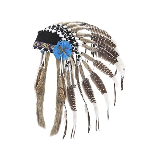Hellery Künstlicher Federkopfschmuck, Indianerkopfschmuck für Kostümpartys Hellery Künstlicher Federkopfschmuck, Indianerkopfschmuck für Kostümpartys von Hellery