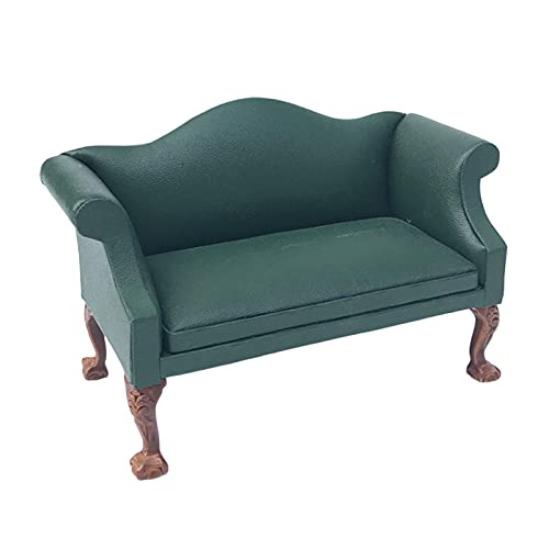 Hellery Moderne 1/12 Gradeinteilung Puppenhaus PU Sessel Sofa Stuhl Möbel Decor Zubehör , Grün Liebe Sitz von Hellery