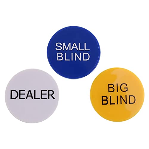 Hellery Set von Small Blind Big Blind Dealer Button für Poker Game Parts, Unbestimmt, 5cm von Hellery