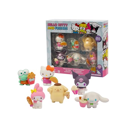 Hello Kitty 5 cm Figurenset – Set mit 6 Mini-Figuren in bezaubernden Designs, perfekt zum Spielen, Ausstellen oder Sammeln Fans jeden Alters von Hello Kitty