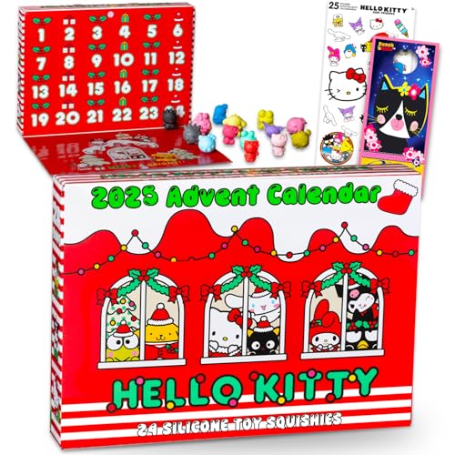 Hello Kitty Countdown bis Weihnachten Adventskalender - 24 Tage Hello Kitty Adventskalender 2024 B ndel mit Hello Kitty und Freunden Minifiguren | Hello Kitty Urlaub Geschenkset f r Kinder, Erwachsene von Hello Kitty