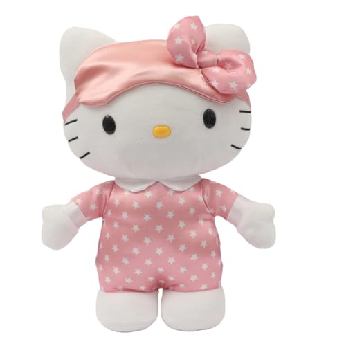 Hello Kitty HKT10000 Leuchtendes Plüschtier, 35 cm mit Licht, weiche und angenehme Komposition, mit süßem Pyjama, sensorisches Spielzeug für Kinder, berühmt (HKT10000) von Hello Kitty