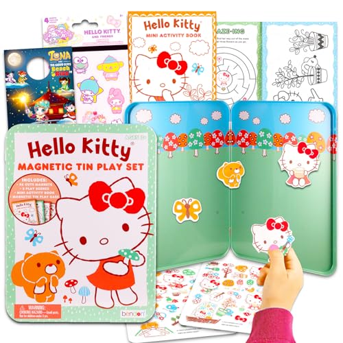 Hello Kitty Magnetic Creations Spielzeug - Bundle mit 40 Hello Kitty magnetischen Spielteilen plus Aufklebern und mehr für Kinder, Kleinkinder | Hello Kitty Spielset von Hello Kitty
