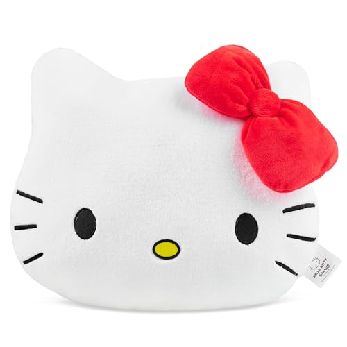 Hello Kitty Plüsch Kissen Kinder Teenager & Frauen, Geformtes Kawaii Deko Kissen, Zierkissen für Schlafzimmer 37 x 32cm, Geschenk Ideen von Hello Kitty