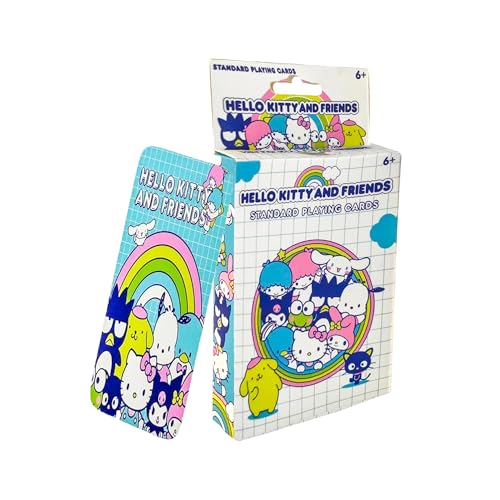 Hello Kitty Spielkarten, 52 Standard-Spielkartendeck, Kuromi, My Melody, Keroppi Spielkarten, Kawaii Kitty Offiziell Lizenziert (US-Version) von Hello Kitty