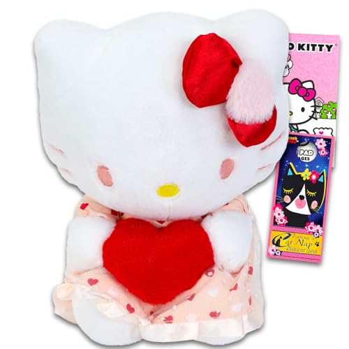 Hello Kitty Valentines Plush Toy Set - Bundle with 9.5" Hello Kitty Stuffed Doll with Heart Plus Stickers, More | Valentine's Day Hello Kitty Plushie Doll for Kids, Girls von Hello Kitty