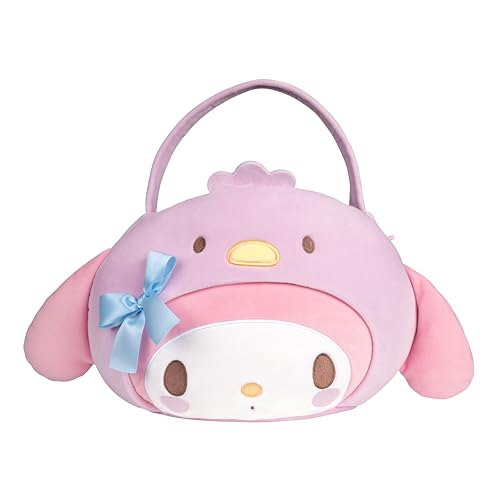 Hello Kitty and Friends Official My Melody Plush Pail Accessory - 12-Inch Embroidered Treat Pail with Character Design and Carry Handle von Jazwares Costume Play