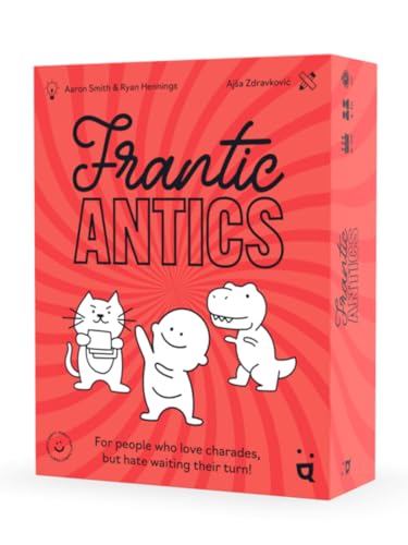 Helvetiq Frantic Antics Partyspiel – Schnelllebiges Scharaden-Spiel mit schnellem Denken & Handeln – lustiges Familienspiel für Kinder & Erwachsene, ab 8 Jahren, 4–10 Spieler, Minuten-Spielzeit, von Helvetiq