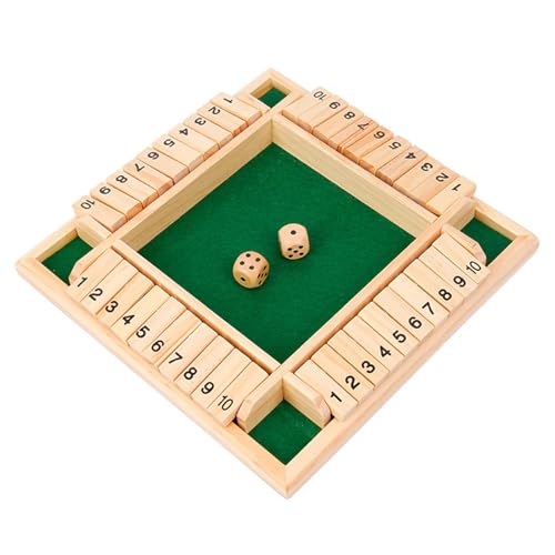 Helweet Shut The Box Spiel, Holz Brettspiel, Würfelspiel, Klappbrett Spiel, Family Brettspiele, Geeignet für Partys Familienspiele, Endloser Spaß für Sie und Ihre Familie, 22.5 x 22.5cm von Helweet