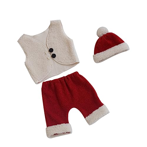 Hemobllo 1 Satz Babyfotografie-Kit Babykostüm Bindungen, Babymütze weihnachten kleidung weihnachtsbekleidung -Festival-Kostüm Requisiten für die Weihnachtsfotografie Polarfleece von Hemobllo