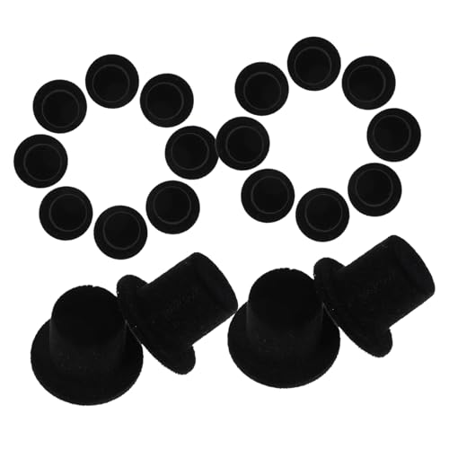 Hemobllo 20 Stück Teiliges Miniatur Doll Hut Beflockte Kleine Schwarze Puppenmützen DIY Bastelzubehör für Schneemann und Weihnachtsdekoration Foto Requisiten für Handarbeiten und Hemobllo 20 Stück Teiliges Miniatur Doll Hut Beflockte Kleine Schwarze Puppenmützen DIY Bastelzubehör für Schneemann und Weihnachtsdekoration Foto Requisiten für Handarbeiten und von Hemobllo