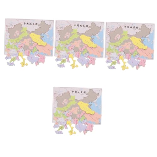 Hemobllo 4 Sätze interaktives grundwissen Pädagogisches Geografie Lernspielzeug Puzzlespielzeug für Interaktives China-Kartenspielzeug China Karte Papier von Hemobllo