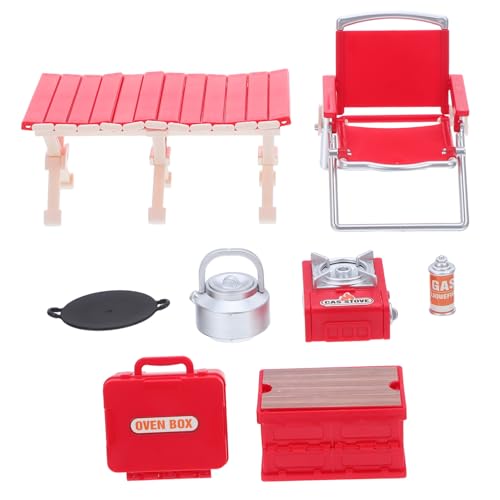 Hemobllo Camping Spielset Miniatur Puppenhaus Zubehör Faltbarer Tisch und Stuhl Kassettenherd Langlebig und Tragbar für Indoor und Outdoor Rollenspiele Jungen und Mädchen Hemobllo Camping Spielset Miniatur Puppenhaus Zubehör Faltbarer Tisch und Stuhl Kassettenherd Langlebig und Tragbar für Indoor und Outdoor Rollenspiele Jungen und Mädchen von Hemobllo