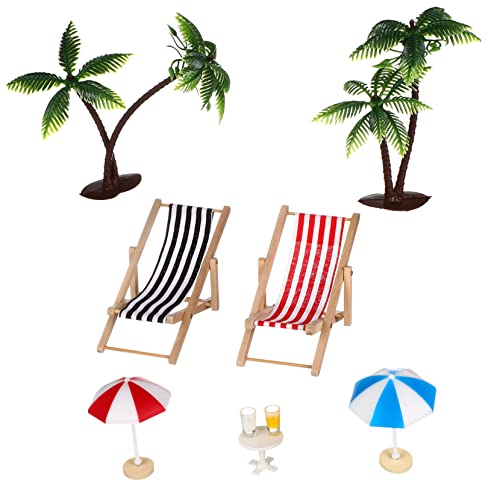 Hemobllo Harz Strand Deko mit Liegestühlen Sonnenschirmen und Runden für Puppenhäuser und für Deko Hemobllo Harz Strand Deko mit Liegestühlen Sonnenschirmen und Runden für Puppenhäuser und für Deko von Hemobllo