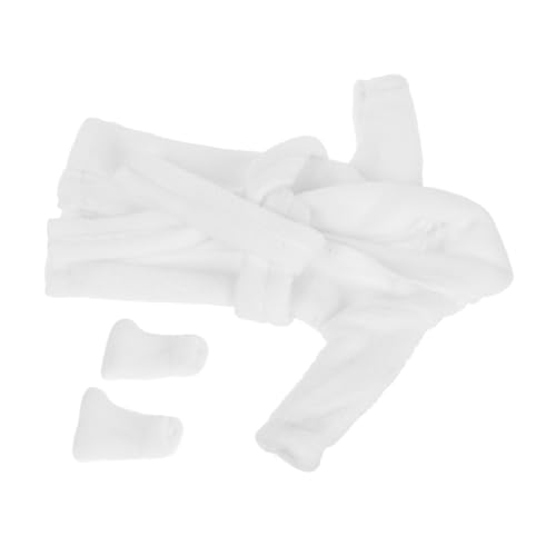 Hemobllo Miniatur Puppenbademantel Set mit Socken Weißes Puppenbadekleidungs Accessoire Verarbeitung Vielseitig für und Festliche Anlässe Ergänzung für Puppenkleiderschrank Hemobllo Miniatur Puppenbademantel Set mit Socken Weißes Puppenbadekleidungs Accessoire Verarbeitung Vielseitig für und Festliche Anlässe Ergänzung für Puppenkleiderschrank von Hemobllo