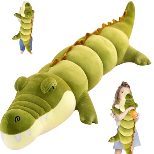 Alligator gefülltes Tier, 100 cm/39,4 Zoll gefülltes Alligator Plüschspielzeug, weiches Krokodil -Stofftier, Plüsch Alligator -Tiere Spielzeug für Kinder Heimatkoration von Hemore