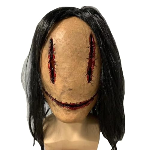 Beängstigende Maske, realistische gruselige beängstigende Masken für Erwachsene, Latexstich -Teufelmasken, gruselige Maske für Halloween -Party Cosplay Haunted House von Hemore