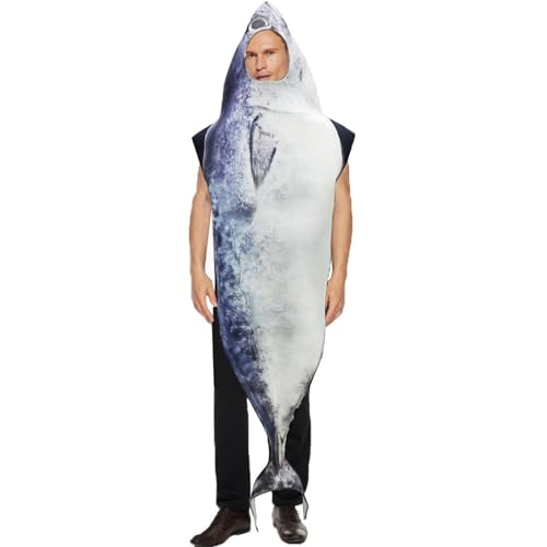 Fischkostüm, 170x67cm lustiges Fischkostüm Erwachsener für Halloween -Cosplay -Partyzubehör von Hemore