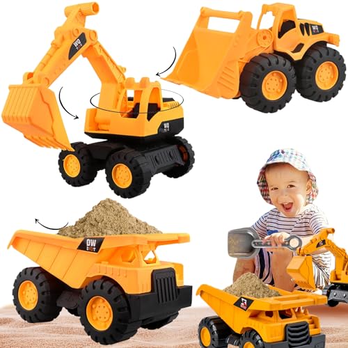 Hemore 3PCS/Set Toy Cars Sturdy Sturdy Smoothged Strand Sandspielzeug mit beweglichen Trägheitsteilen orange von Hemore