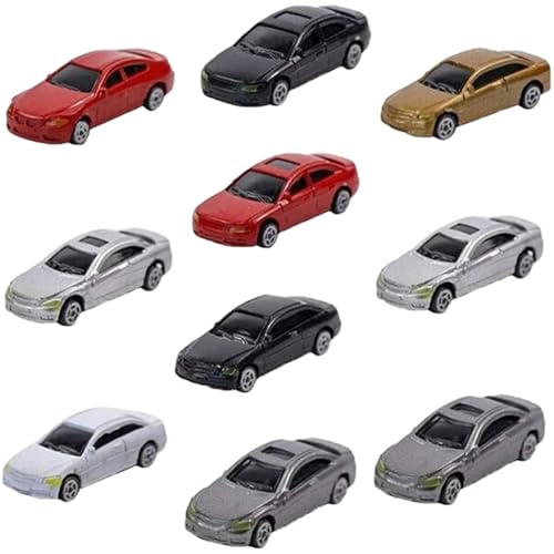 Hemore Mini -Autos, 10pcs 7inch 1:87 Sandtischwagenmodelle, Park -Szenen -Straßenlayout -Fahrzeuge, kleine Spielzeugautos für Sandtischlandschaftsdekorationen von Hemore