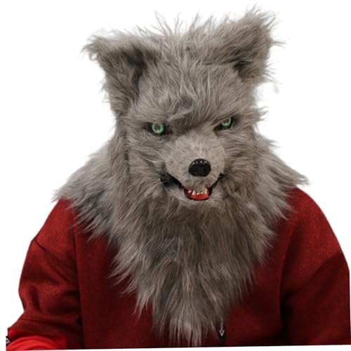 Pelry Fox Maske, bewegliche Kiefer Vollkopf -Fuchsmaske, Kunstfuchs -Fuchs -Cosplay -Masken für Halloween Weihnachten (grau) von Hemore