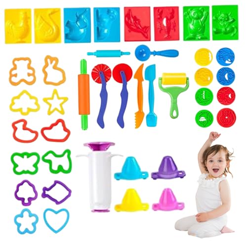 PlayDoh-Tools, 1 Set Buntes Play DOH-Tools mit Formen, einfach zu verwendende Playdough-Tools, Teigsets für Kinder im Alter von 2 bis 4 Spielen Spielen (Style 1) von Hemore