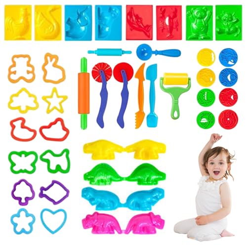 PlayDoh-Tools, 1 Set Buntes Play DOH-Tools mit Formen, einfach zu verwendende Playdough-Tools, Teigsets für Kinder im Alter von 2 bis 4 Spielen Spielen (Style 2) von Hemore