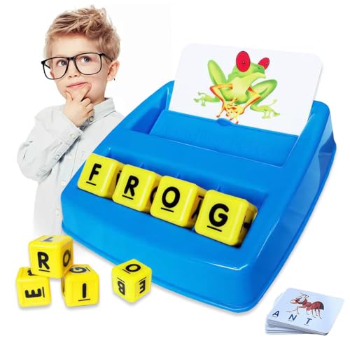 Rechtschreibspiele für Kinder im Alter von 3 bis 5 Jahren, 5,9-Zoll-Kinder Spelling Games, Alphabet Rechtschreibung Lesen Flash-Karten, Montessori Matching Letter-Spiel, Eltern-Kind-Interaktion Toys von Hemore