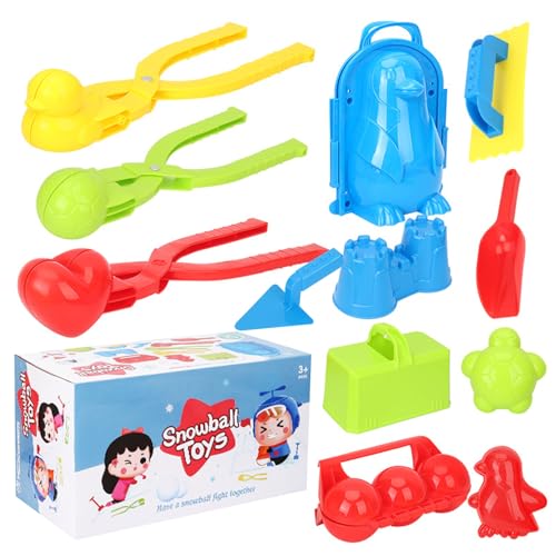 Schneespielzeug für Kinder im Freien 12pcs/Set, einschließlich Schneeballhersteller Schneeformen Schneeschaufel Spielzeug in heller Farbe für 3+ Jahre Kinder Schneesandspielzeug, Schneespielzeug, Sch von Hemore