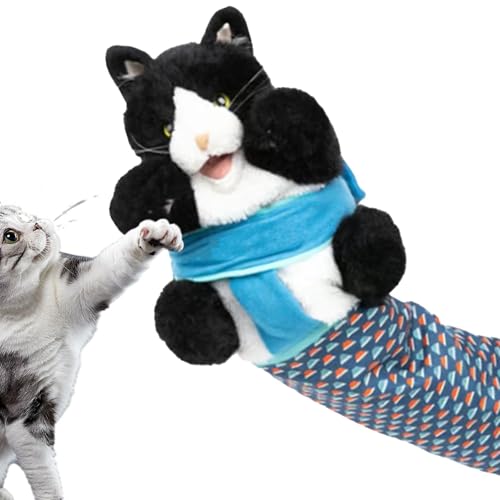 Animal Hand Puppets, Cats Puppet Wrestler, Interactive Cat Wrestling Toy Hand Puppet, Plush Cat Hand Puppet for Cat Play, Hand Puppet Cat Toy with Sturdy Padding von Hemousy