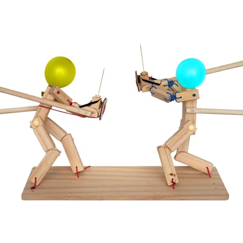 Ballon-Fechtspiel, Hölzerne Fechtpuppen, Ballon-Kampfspiel, 2-Spieler-Ballonkopf-Fechtspiel, Balloon Bamboos Man Battle Bots Fechtpuppenspiel von Hemousy