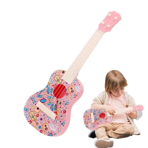 Ukulele Kleinkind Gitarre Musikinstrumente Lernen Lernspielzeug für Jungen Mädchen Kindergitarre 4 Saiten Ukulele 21 Zoll Spielzeuggitarre für Kinder Anfänger, von Hemousy