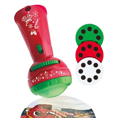 Weihnachts-Taschenlampen-Projektor für Kinder, 24 Muster, Weihnachtsmann-Weihnachtsbaum-Taschenlampen-Projektor, lustiger Kognitions-Projektor, Taschenlampen, Spielzeug für Kinder von Hemousy