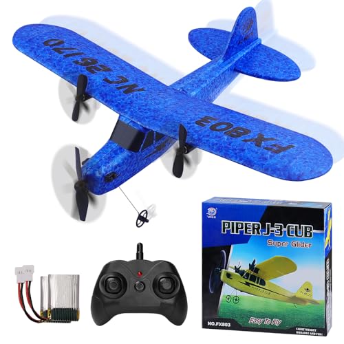 Henakmsl RC Flugzeug, 2,4 GHz 2 CH Ferngesteuertes Flugzeug, RC Flugzeug RTF für Anfänger/Kinder/Erwachsene, Spielzeug, Blau von Henakmsl