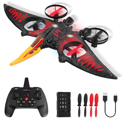 Henakmsl RC Flugzeug 2.4GHz Ferngesteuertes Flugzeug L0713 Quadcopter Schwebendes Kampfflugzeug RC Flugzeug RTF für Anfänger/Kinder/Erwachsene, USB-Ladung, Rot von Henakmsl