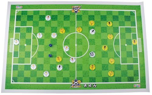 HENBEA SuperGol Tischfußballspiel Familienspiel Spielzeug Geschenk für Kinder Erwachsene Fans Liga Tischsport Würfelspiel Strategie Großes Garten-Wasserabweisendes Canvas-Brett 85x55 cm von Henbea